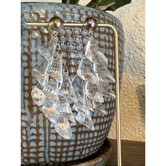 Vintage Gold/Bronze Tone Dangle Beaded Chain Drop Earrings EUC - Picture 5 of 7